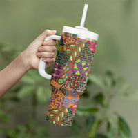 Traditional Ethnic African Vintage Motifs Tumbler With Handle - Wonder Print Shop