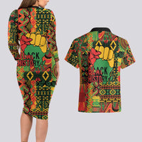 Black History Black Month Dream Like Couples Matching Long Sleeve Bodycon Dress and Hawaiian Shirt LT9 - Wonder Print Shop