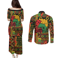 Black History Black Month Dream Like Couples Matching Puletasi and Long Sleeve Button Shirt LT9 - Wonder Print Shop