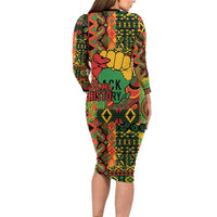 Black History Black Month Dream Like Long Sleeve Bodycon Dress - Wonder Print Shop