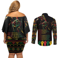 When I'm Born I'm Black Couples Matching Off Shoulder Short Dress and Long Sleeve Button Shirt Black History Black Month LT9 - Wonder Print Shop