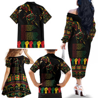 When I'm Born I'm Black Family Matching Off The Shoulder Long Sleeve Dress and Hawaiian Shirt Black History Black Month - Wonder Print Shop