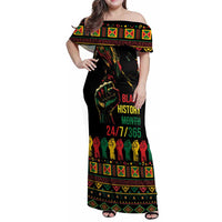 When I'm Born I'm Black Family Matching Off Shoulder Maxi Dress and Hawaiian Shirt Black History Black Month LT9 - Wonder Print Shop
