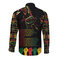 When I'm Born I'm Black Long Sleeve Button Shirt Black History Black Month - Wonder Print Shop