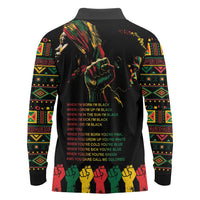 When I'm Born I'm Black Long Sleeve Polo Shirt Black History Black Month - Wonder Print Shop