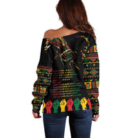 When I'm Born I'm Black Off Shoulder Sweater Black History Black Month - Wonder Print Shop