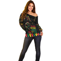 When I'm Born I'm Black Off Shoulder Sweater Black History Black Month - Wonder Print Shop
