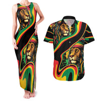 Rastafarian Lion Proud of Jamaica Couples Matching Tank Maxi Dress and Hawaiian Shirt Reggae My Soul LT9 - Wonder Print Shop