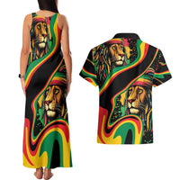 Rastafarian Lion Proud of Jamaica Couples Matching Tank Maxi Dress and Hawaiian Shirt Reggae My Soul LT9 - Wonder Print Shop