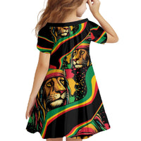 Rastafarian Lion Proud of Jamaica Family Matching Off The Shoulder Long Sleeve Dress and Hawaiian Shirt Reggae My Soul - Wonder Print Shop