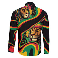 Rastafarian Lion Proud of Jamaica Family Matching Off Shoulder Short Dress and Hawaiian Shirt Reggae My Soul LT9 - Wonder Print Shop