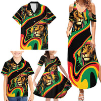 Rastafarian Lion Proud of Jamaica Family Matching Summer Maxi Dress and Hawaiian Shirt Reggae My Soul - Wonder Print Shop