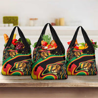 Rastafarian Lion Proud of Jamaica Grocery Bag Reggae My Soul