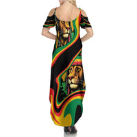 Rastafarian Lion Proud of Jamaica Summer Maxi Dress Reggae My Soul - Wonder Print Shop