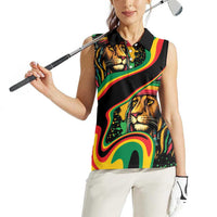 Rastafarian Lion Proud of Jamaica Women Sleeveless Polo Shirt Reggae My Soul - Wonder Print Shop