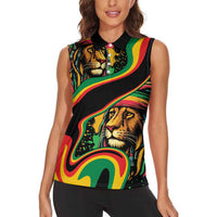 Rastafarian Lion Proud of Jamaica Women Sleeveless Polo Shirt Reggae My Soul - Wonder Print Shop