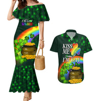 Kiss Me I'm Gay St Patricks Day Couples Matching Mermaid Dress and Hawaiian Shirt LT9 - Wonder Print Shop