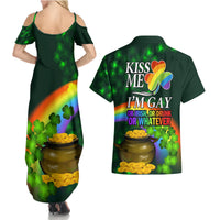 Kiss Me I'm Gay St Patricks Day Couples Matching Summer Maxi Dress and Hawaiian Shirt LT9 - Wonder Print Shop