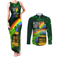 Kiss Me I'm Gay St Patricks Day Couples Matching Tank Maxi Dress and Long Sleeve Button Shirt LT9 - Wonder Print Shop