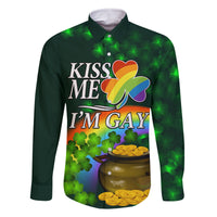 Kiss Me I'm Gay St Patricks Day Family Matching Off Shoulder Short Dress and Hawaiian Shirt LT9 - Wonder Print Shop