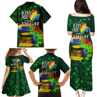 Kiss Me I'm Gay St Patricks Day Family Matching Puletasi and Hawaiian Shirt - Wonder Print Shop