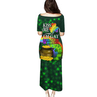 Kiss Me I'm Gay St Patricks Day Family Matching Puletasi and Hawaiian Shirt - Wonder Print Shop