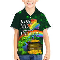 Kiss Me I'm Gay St Patricks Day Family Matching Puletasi and Hawaiian Shirt - Wonder Print Shop