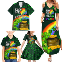 Kiss Me I'm Gay St Patricks Day Family Matching Summer Maxi Dress and Hawaiian Shirt - Wonder Print Shop