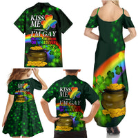Kiss Me I'm Gay St Patricks Day Family Matching Summer Maxi Dress and Hawaiian Shirt - Wonder Print Shop
