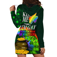 Kiss Me I'm Gay St Patricks Day Hoodie Dress - Wonder Print Shop