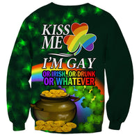 Kiss Me I'm Gay St Patricks Day Sweatshirt - Wonder Print Shop