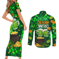 Be Irish St Patricks Day Couples Matching Short Sleeve Bodycon Dress and Long Sleeve Button Shirt Drink Drank Drunk LT9 - Wonder Print Shop