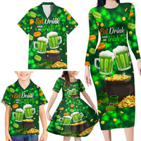 Be Irish St Patricks Day Family Matching Long Sleeve Bodycon Dress and Hawaiian Shirt Drink Drank Drunk LT9 - Wonder Print Shop
