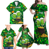 Be Irish St Patricks Day Family Matching Off Shoulder Maxi Dress and Hawaiian Shirt Drink Drank Drunk LT9 - Wonder Print Shop