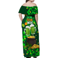 Be Irish St Patricks Day Family Matching Off Shoulder Maxi Dress and Hawaiian Shirt Drink Drank Drunk LT9 - Wonder Print Shop