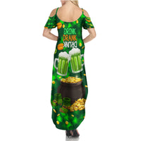 Be Irish St Patricks Day Family Matching Summer Maxi Dress and Hawaiian Shirt Drink Drank Drunk - Wonder Print Shop