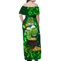 Be Irish St Patricks Day Off Shoulder Maxi Dress Drink Drank Drunk - Wonder Print Shop