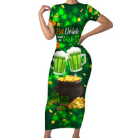 Be Irish St Patricks Day Short Sleeve Bodycon Dress Drink Drank Drunk - Wonder Print Shop