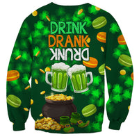 Be Irish St Patricks Day Sweatshirt Drink Drank Drunk - Wonder Print Shop