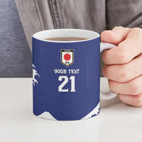 Custom Football Japan Yatagarasu Ceramic Mug Tsunami Wave Pattern