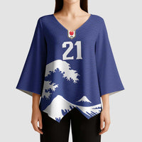 Custom Football Japan Yatagarasu Kimono Sleeve Blouse Tsunami Wave Pattern