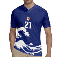 Custom Football Japan Yatagarasu Rugby Jersey Tsunami Wave Pattern