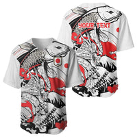 Personalized Football Japan Yatagarasu Baseball Jersey White Samurai Tsunami Wave Pattern