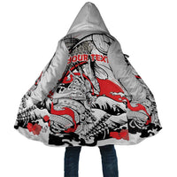 Personalized Football Japan Yatagarasu Cloak White Samurai Tsunami Wave Pattern
