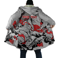 Personalized Football Japan Yatagarasu Cloak White Samurai Tsunami Wave Pattern