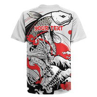 Personalized Football Japan Yatagarasu Rugby Jersey White Samurai Tsunami Wave Pattern