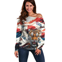 South Korea Football Champions Off Shoulder Sweater Tigers of Asia