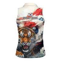 South Korea Football Champions Women Sleeveless Polo Shirt Tigers of Asia