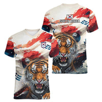 South Korea Football Champions Women V-Neck T-Shirt Tigers of Asia