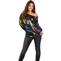 Custom Football South Korea WC26 Off Shoulder Sweater Taegeuk Warriors Retro 2022